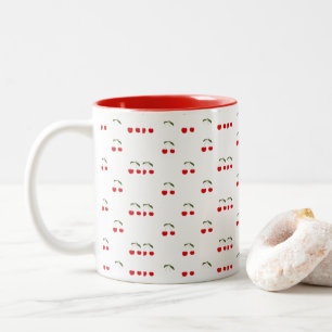 Rustikale moderne Kirschmuster Zweifarbige Tasse