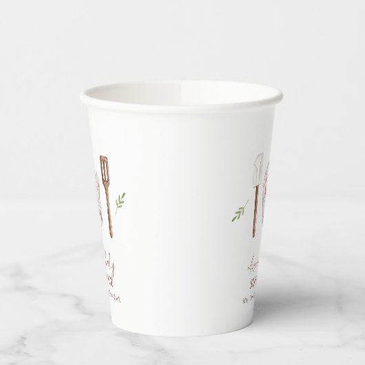 Rustikale moderne Koch Küche Stuff Babydusche Pappbecher (Links)