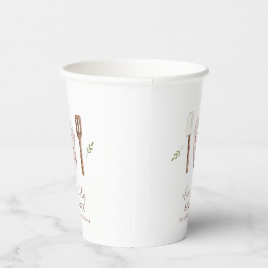 Rustikale moderne Koch Küche Stuff Babydusche Pappbecher (Rechts)