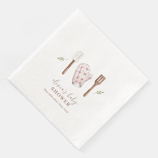 Rustikale moderne Koch Küche Stuff Babydusche Serviette (Ecke)