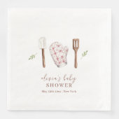 Rustikale moderne Koch Küche Stuff Babydusche Serviette (Vorderseite)