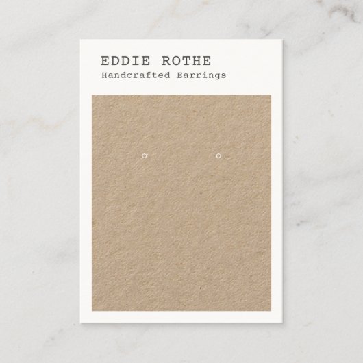 Rustikale, moderne Kraft Earring Display Business Visitenkarte (Vorderseite)