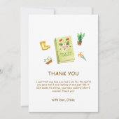 Rustikale Moderne neue Kapitel Garten Bücherschupp Dankeskarte (Vorderseite)