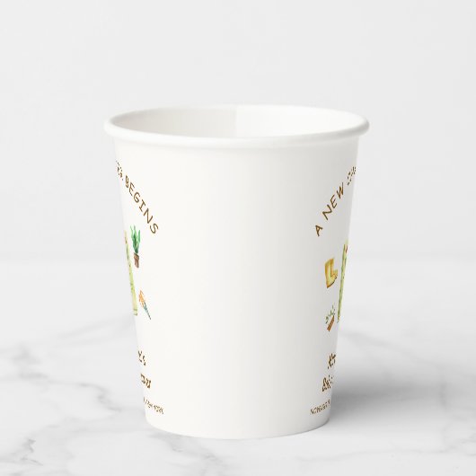 Rustikale Moderne neue Kapitel Garten Bücherschupp Pappbecher (Links)