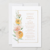 Rustikale, moderne, orange gelbe Wasserfarbe Einladung (Vorderseite)