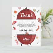 Rustikale moderne Outdoor GRILLEN Kinderdusche Dankeskarte (Stehend Vorderseite)