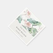 Rustikale moderne Pastel Blush Wasserlilie Babydus Serviette (Ecke)