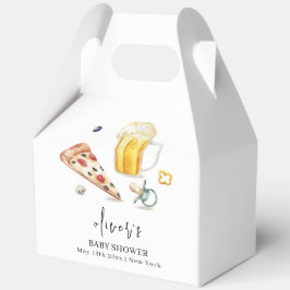 Rustikale moderne Pizza Beers Schnuller Baby Dusch Geschenkschachtel