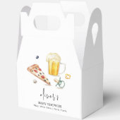 Rustikale moderne Pizza Beers Schnuller Baby Dusch Geschenkschachtel (Offen)