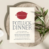 Rustikale moderne Potluck Dinner Party Einladung