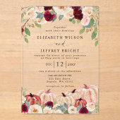 Rustikale moderne Pumpkins Land Hochzeit im Herbst Acryleinladungen (Vorderseite)