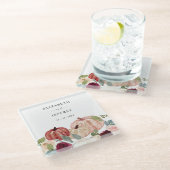 Rustikale moderne Pumpkins Land Hochzeit im Herbst Glasuntersetzer (Schrägansicht)