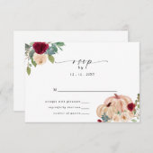 Rustikale moderne Pumpkins Land Hochzeit im Herbst RSVP Karte (Vorne/Hinten)