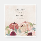 Rustikale moderne Pumpkins Land Hochzeit im Herbst Serviette (Vorderseite)