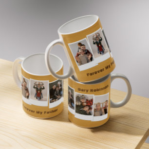 Rustikale moderne Retro-Snapshot-Trendy-Fotocollag Kaffeetasse