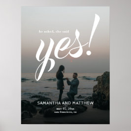 Rustikale Moderne sagte sie Ja Engagement Partei u Poster