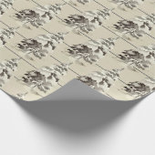 Rustikale moderne schneebedeckte Weihnachtsbäume Geschenkpapier (Ecke)