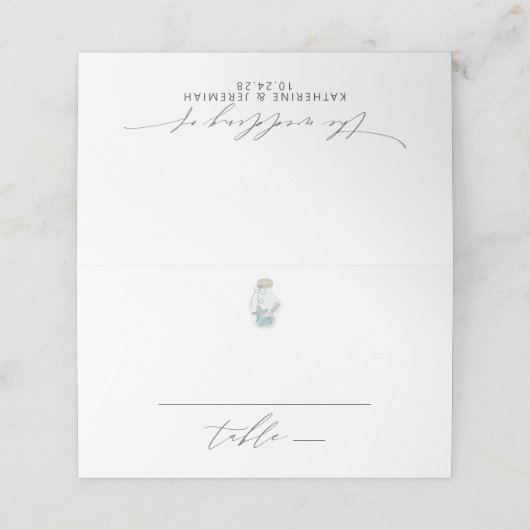 Rustikale moderne Schönheitsschrift Platzkarte (Außenseite Aufgefaltet)