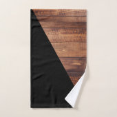 Rustikale moderne schwarze diagonale u. hölzerne badhandtuch set (Handtuch)