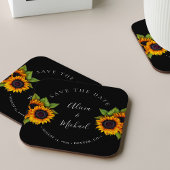 Rustikale moderne Sonnenblumen Einfache Hochzeit r Getränkeuntersetzer