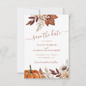 Rustikale, moderne Terracotta, florale QR Code Hoc Save The Date (Vorderseite)