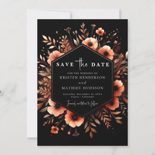 Rustikale Moderne Terracotta Wedding Save The Date (Vorderseite)