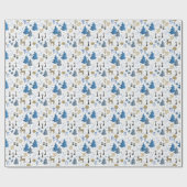 Rustikale, moderne Waldtiere im Winter Geschenkpapier (Flach)