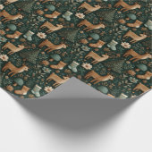 Rustikale, moderne Waldweiden - Hirsch und Pine Tr Geschenkpapier (Ecke)
