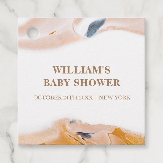 Rustikale moderne Wasserfarben Abstrakte Babydusch Geschenkanhänger (Vorderseite)