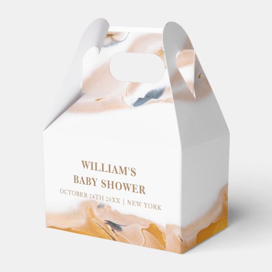 Rustikale moderne Wasserfarben Abstrakte Babydusch Geschenkschachtel (Vorderseite)