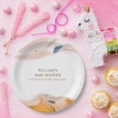 Rustikale moderne Wasserfarben Abstrakte Babydusch Pappteller (Party)