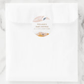 Rustikale moderne Wasserfarben Abstrakte Babydusch Runder Aufkleber (Tasche)