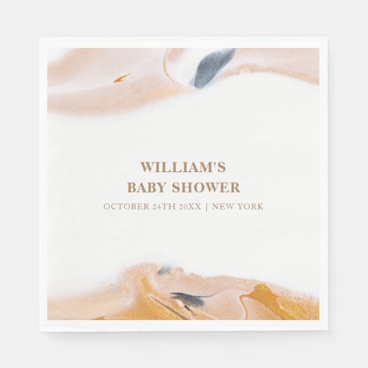 Rustikale moderne Wasserfarben Abstrakte Babydusch Serviette (Vorderseite)