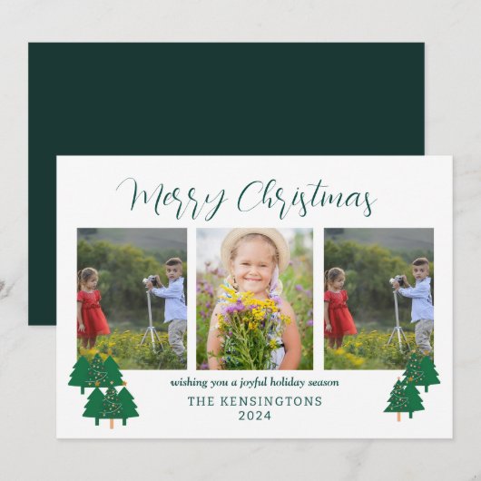 Rustikale Moderne Weihnachten 3-Foto (Vorne/Hinten)