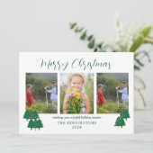 Rustikale Moderne Weihnachten 3-Foto (Stehend Vorderseite)