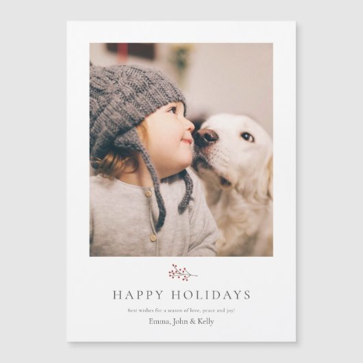 Rustikale Moderne Weihnachts-Foto Magnet-Karte Magnetkarte (Vorderseite)