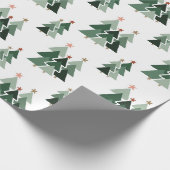Rustikale moderne Weihnachtsbaumen Geschenkpapier (Ecke)