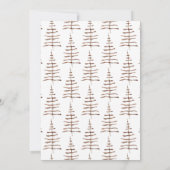 Rustikale, moderne Weihnachtsbaumen Holz String Li Einladung (Rückseite)