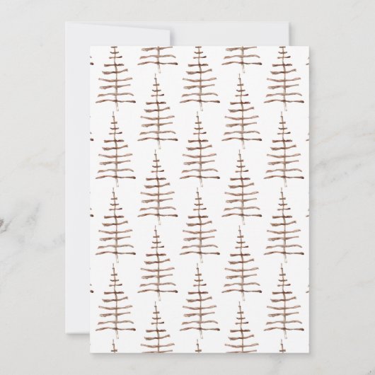 Rustikale, moderne Weihnachtsbaumen Holz String Li Einladung (Rückseite)