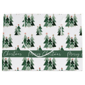 Rustikale, moderne Weihnachtsbaumtypografie Große Geschenktüte (Vorderseite)
