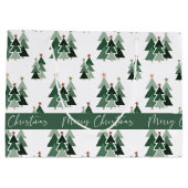 Rustikale, moderne Weihnachtsbaumtypografie Große Geschenktüte (Rückseite)
