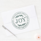 Rustikale Moderne Weihnachtsfreude Rücksendeadress Runder Aufkleber (Umschlag)