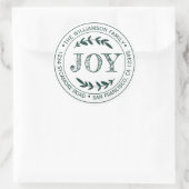 Rustikale Moderne Weihnachtsfreude Rücksendeadress Runder Aufkleber (Tasche)