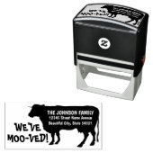 Rustikale Moderne wir haben Kuh neue Rücksendeadre Permastempel (Beispiel)