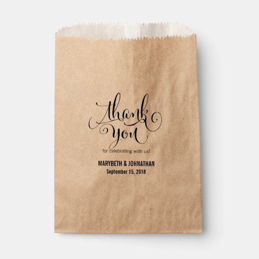 Rustikale Moderne wir machen Script Gastgeschenk H Geschenktütchen (Vorderseite)