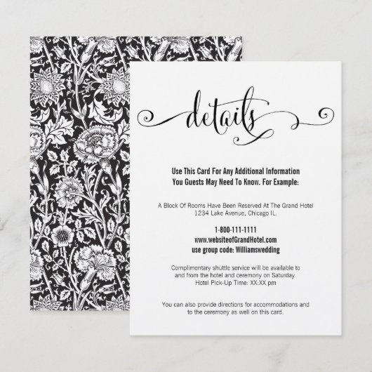 Rustikale Moderne wir machen Script Wedding Detail Begleitkarte (Vorne/Hinten)