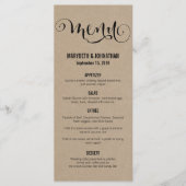 Rustikale Moderne wir machen Script Wedding Menu C Menükarte (Vorderseite)
