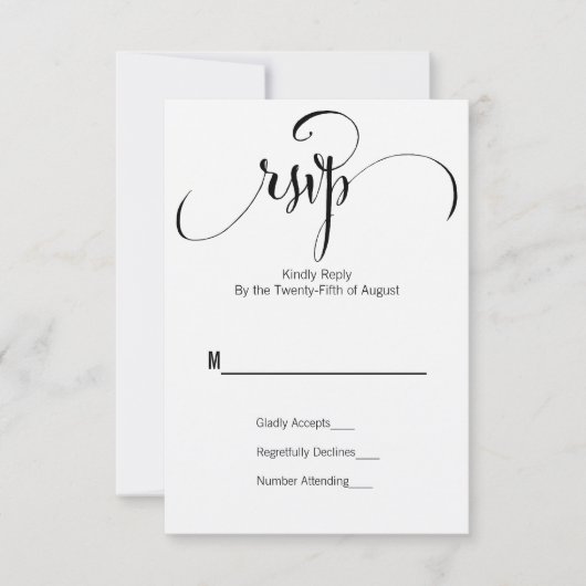 Rustikale Moderne wir machen Script Wedding RSVP C (Vorderseite)