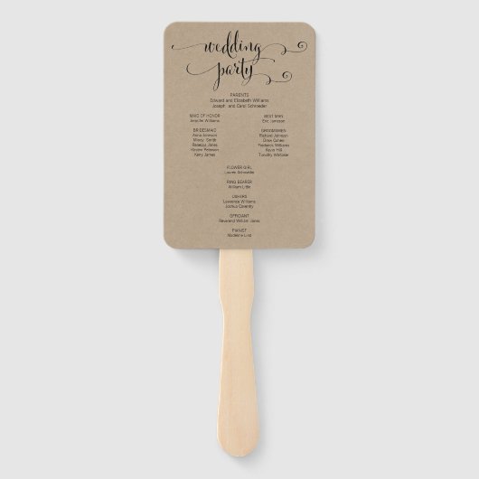 Rustikale Moderne wir machen SkriptWedding Program Fächer (Rückseite)