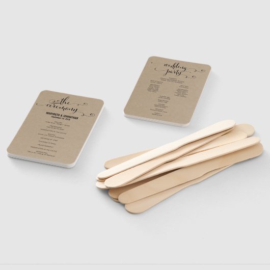 Rustikale Moderne wir machen SkriptWedding Program Fächer (Non-assembled)